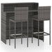 Set mobilier de bar de grădină cu perne, 3 piese, gri - WALTI WALTI