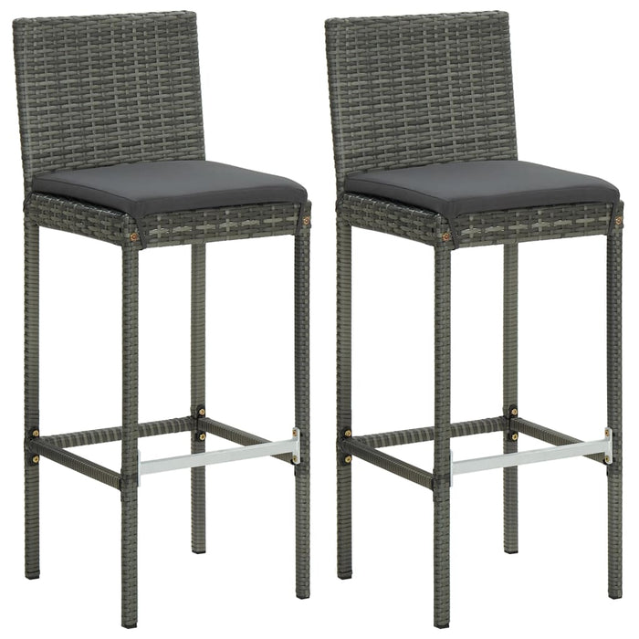 Set mobilier de bar de grădină cu perne, 3 piese, gri - WALTI WALTI