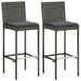 Set mobilier de bar de grădină cu perne, 3 piese, gri - WALTI WALTI
