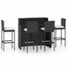 Set mobilier bar de grădină cu perne, 5 piese, negru - WALTI WALTI