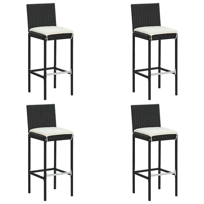 Set mobilier bar de grădină cu perne, 5 piese, negru - WALTI WALTI
