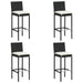 Set mobilier bar de grădină cu perne, 5 piese, negru - WALTI WALTI
