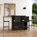 Set mobilier bar de grădină cu perne, 5 piese, negru - WALTI WALTI