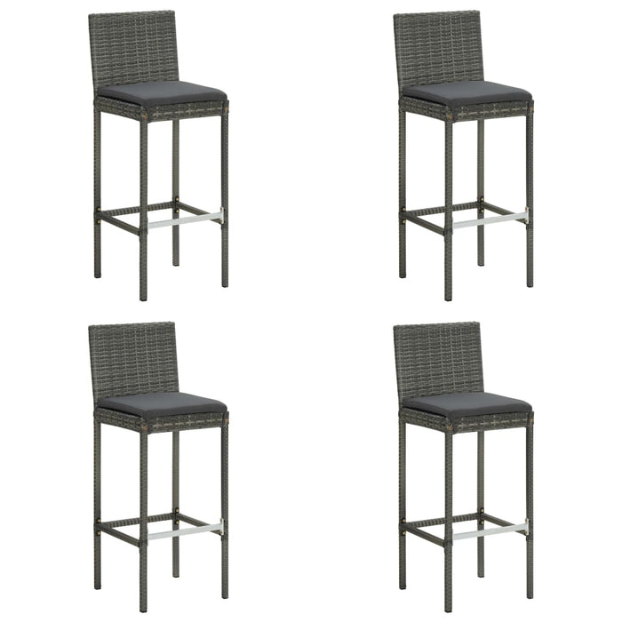 Set mobilier de bar de grădină cu perne, 5 piese, gri WALTI