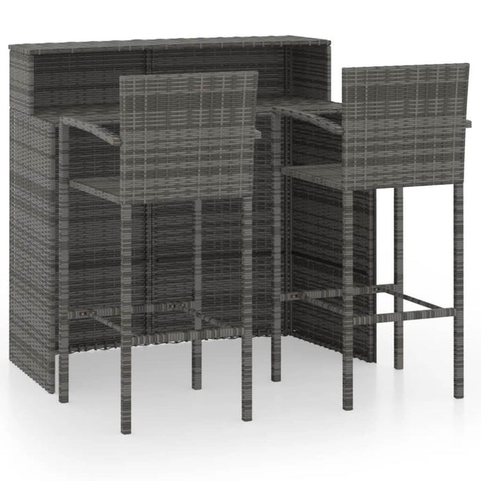 Set mobilier de bar de grădină, 3 piese, gri - WALTI WALTI