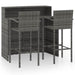 Set mobilier de bar de grădină, 3 piese, gri - WALTI WALTI