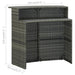 Set mobilier de bar de grădină, 3 piese, gri - WALTI WALTI