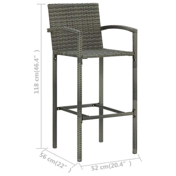 Set mobilier de bar de grădină, 3 piese, gri - WALTI WALTI