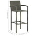 Set mobilier de bar de grădină, 3 piese, gri - WALTI WALTI