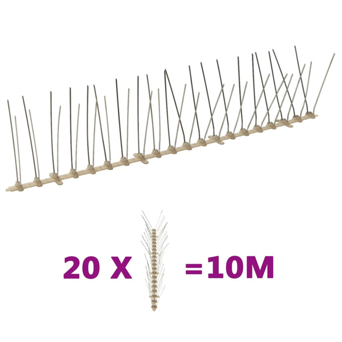 Set bandă cu țepi antipăsări cu 4 rânduri 20 buc. plastic 10 m - WALTI WALTI