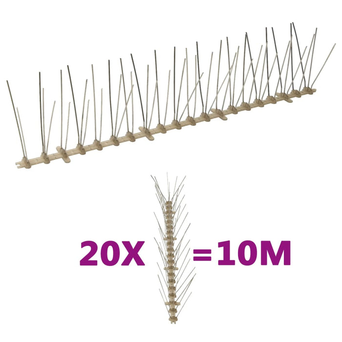 Set bandă cu țepi antipăsări cu 5 rânduri 20 buc. plastic 10 m - WALTI WALTI