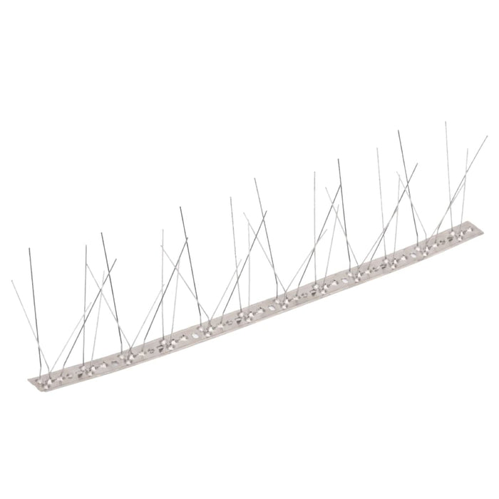 Set bandă cu țepi antipăsări cu 5 rânduri, 10 buc., oțel, 5 m - WALTI WALTI