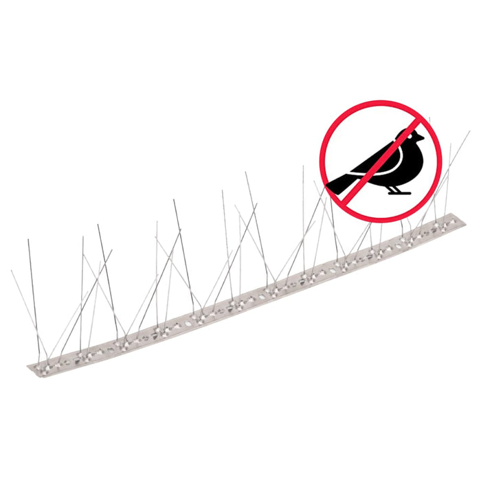 Set bandă cu țepi antipăsări cu 5 rânduri, 10 buc., oțel, 5 m - WALTI WALTI