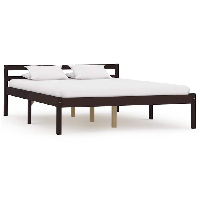 Cadru de pat cu 4 sertare maro închis 140x200 cm lemn masiv pin WALTI
