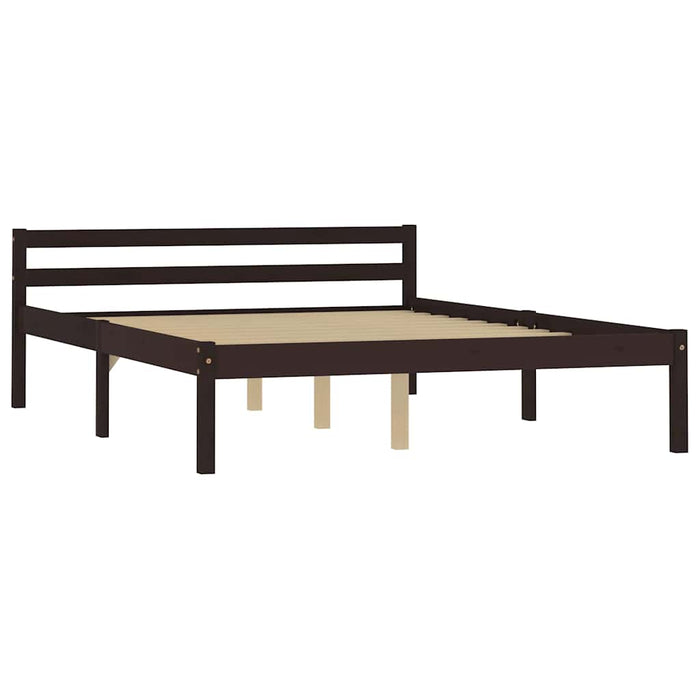 Cadru de pat cu 4 sertare maro închis 140x200 cm lemn masiv pin WALTI