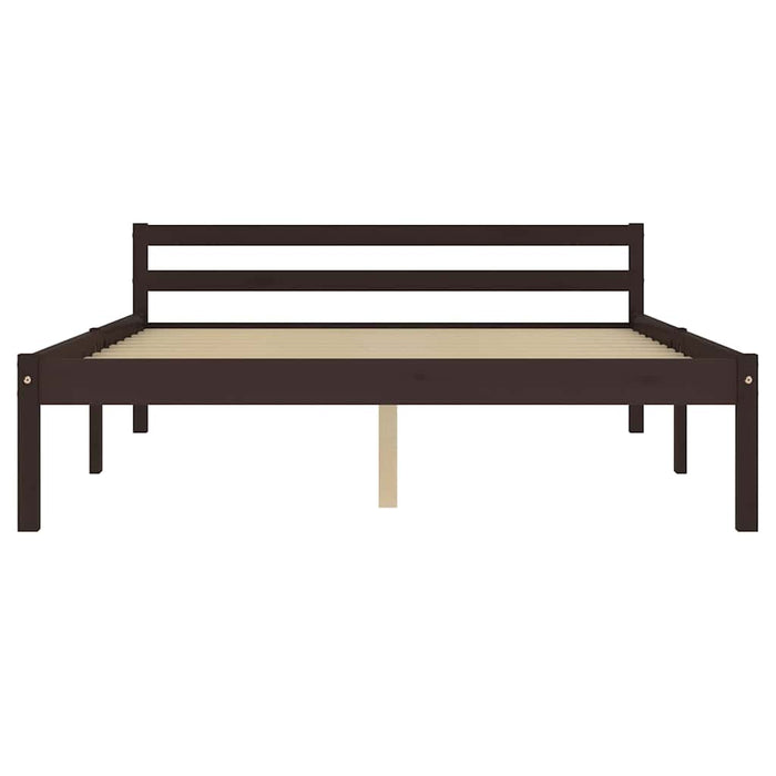 Cadru de pat cu 4 sertare maro închis 140x200 cm lemn masiv pin WALTI