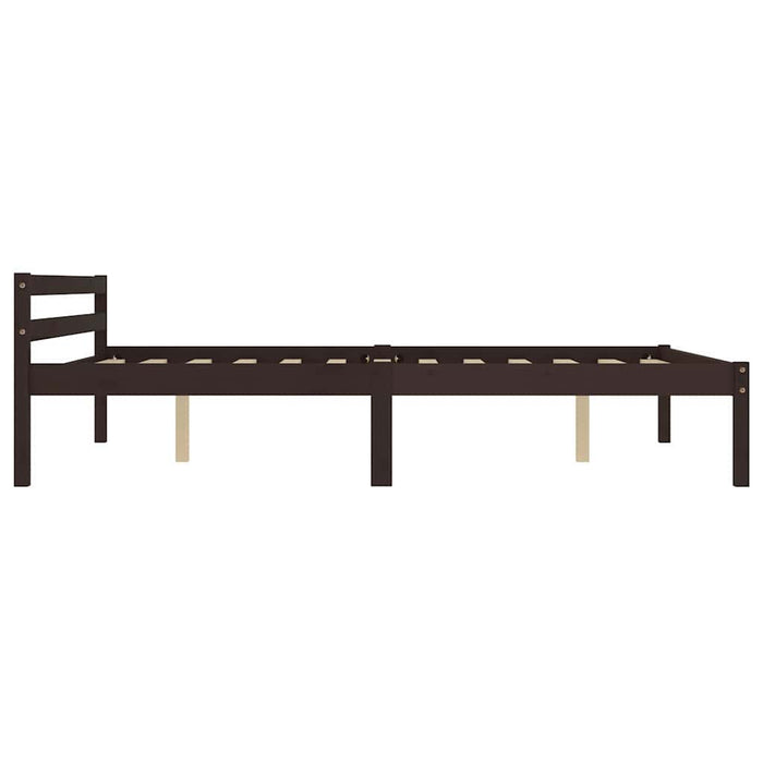 Cadru de pat cu 4 sertare maro închis 140x200 cm lemn masiv pin WALTI