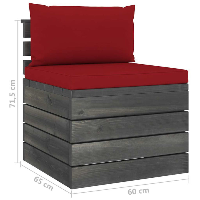 Set mobilier grădină paleți, 9 piese, cu perne, lemn masiv pin WALTI