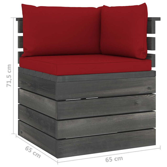 Set mobilier grădină paleți, 9 piese, cu perne, lemn masiv pin WALTI