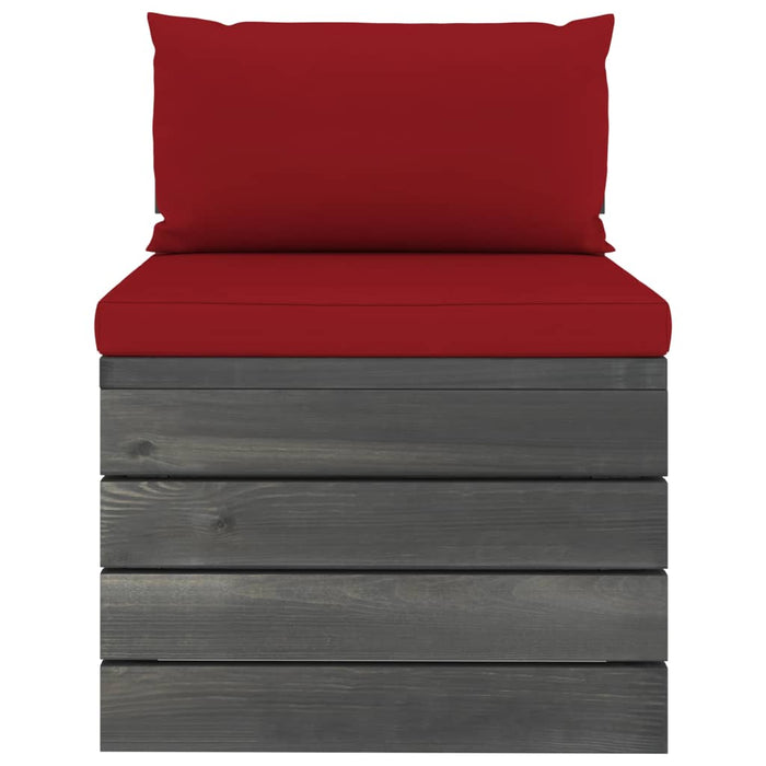 Set mobilier grădină paleți, 9 piese, cu perne, lemn masiv pin WALTI