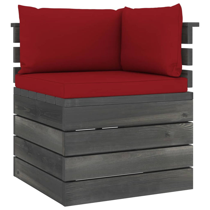 Set mobilier grădină paleți, 9 piese, cu perne, lemn masiv pin WALTI