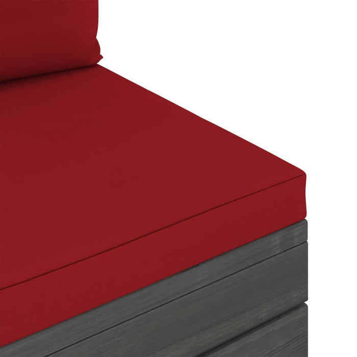 Set mobilier grădină paleți, 9 piese, cu perne, lemn masiv pin WALTI