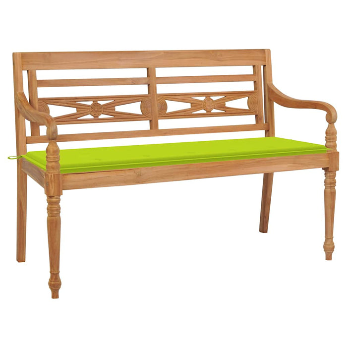 Bancă Batavia cu pernă verde aprins, 150 cm, lemn masiv de tec WALTI