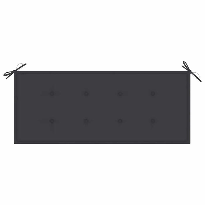 Bancă de grădină cu pernă antracit, 120 cm, lemn masiv tec WALTI