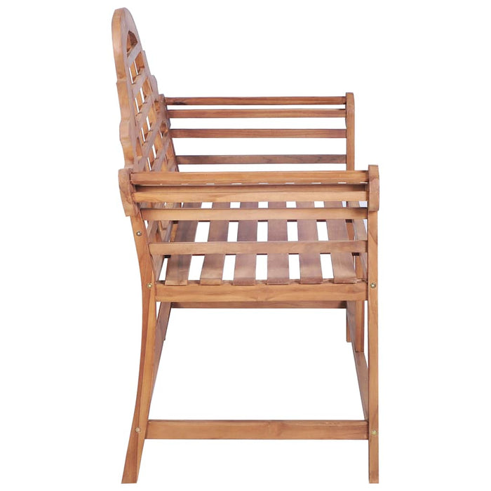 Bancă de grădină, pernă crem, 120 cm, lemn masiv tec WALTI