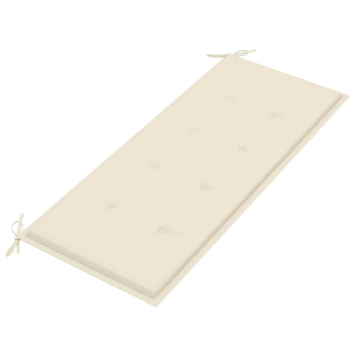 Bancă de grădină, pernă crem, 120 cm, lemn masiv tec WALTI