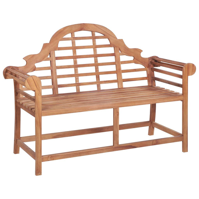 Bancă de grădină, pernă gri taupe, 120 cm, lemn masiv tec WALTI