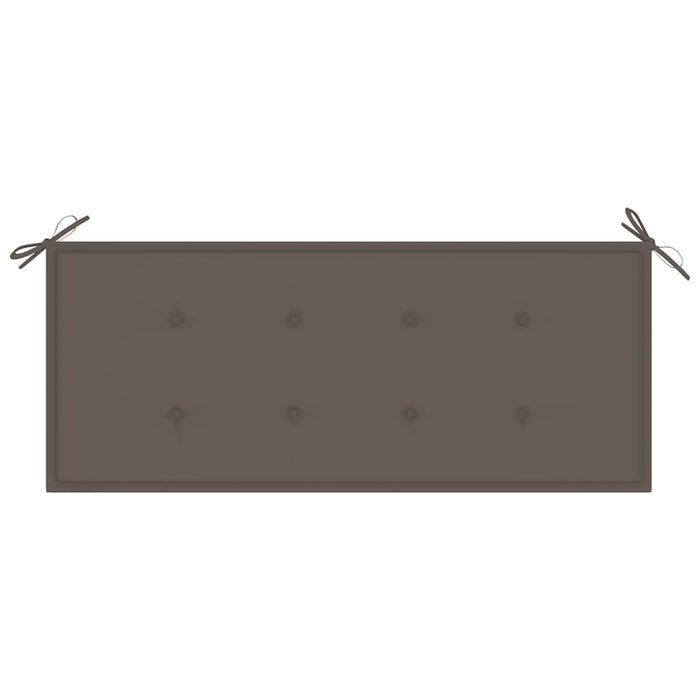 Bancă de grădină, pernă gri taupe, 120 cm, lemn masiv tec WALTI