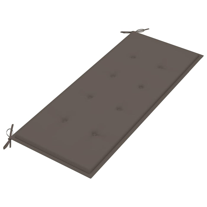 Bancă de grădină, pernă gri taupe, 120 cm, lemn masiv tec WALTI