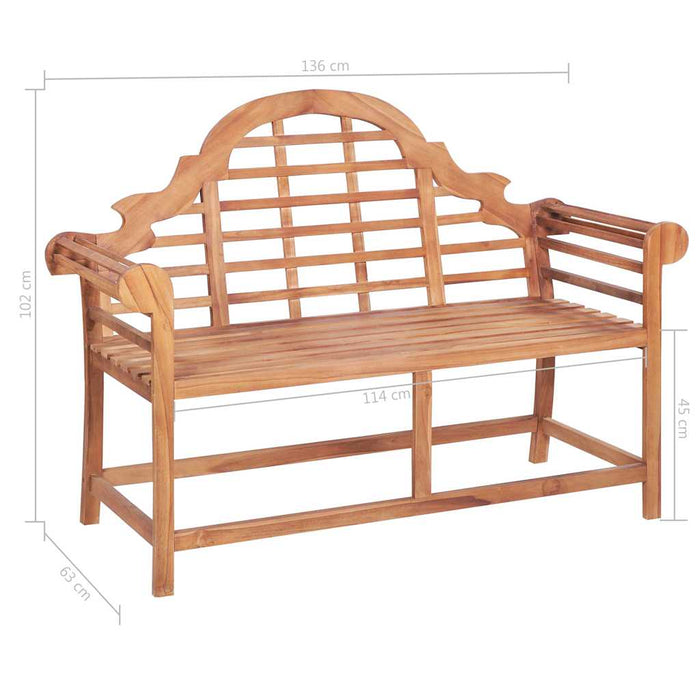 Bancă de grădină, pernă bej, 120 cm, lemn masiv tec WALTI