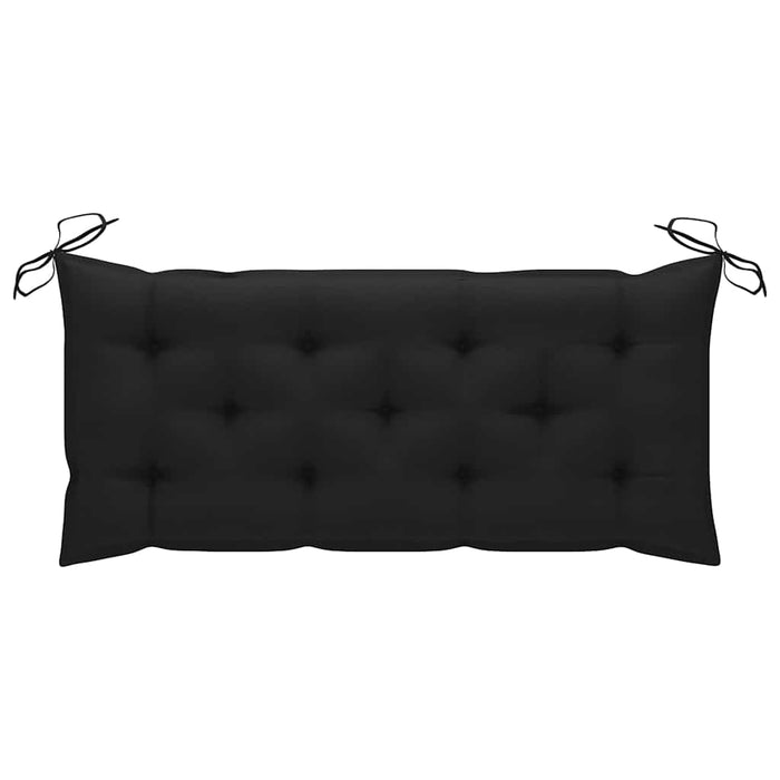 Bancă de grădină cu pernă neagră, 120 cm, lemn masiv tec WALTI