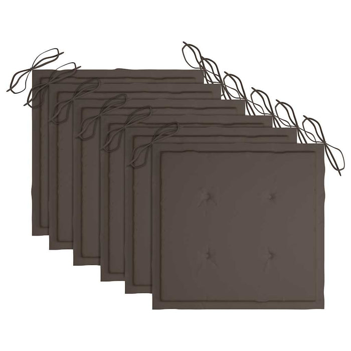 Scaune de grădină cu perne, 6 buc. gri taupe, lemn masiv de tec - WALTI WALTI
