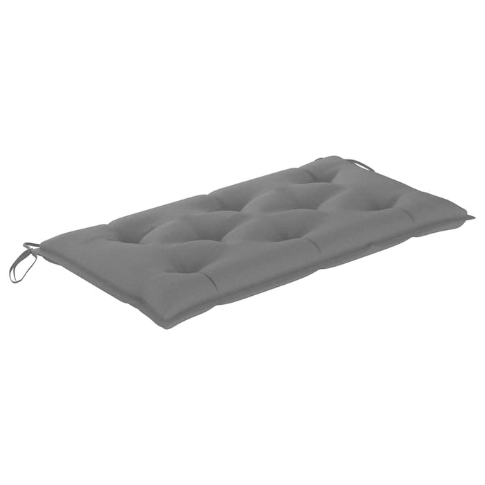 Bancă de grădină, cu pernă gri, 112 cm, lemn masiv de tec WALTI