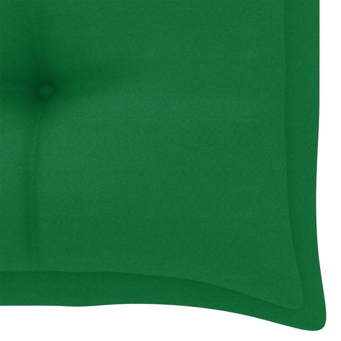 Bancă de grădină, cu pernă verde, 112 cm, lemn masiv de tec WALTI