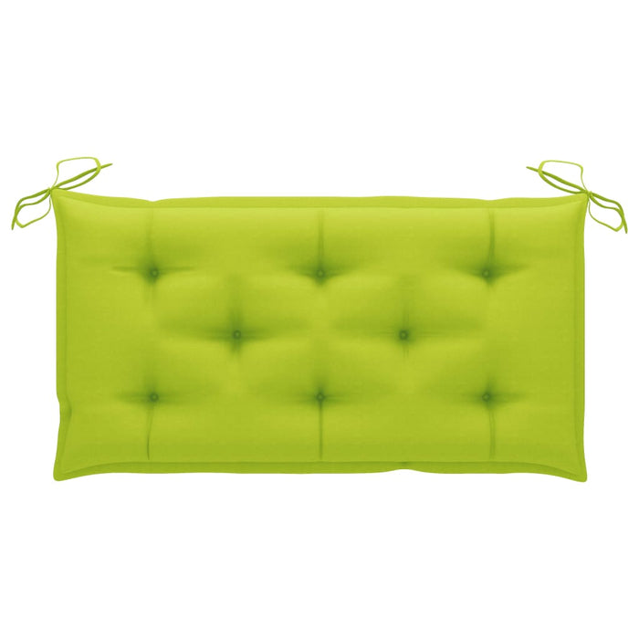 Bancă de grădină, pernă verde aprins, 112 cm, lemn masiv de tec - WALTI WALTI