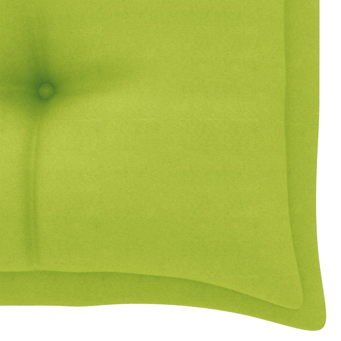 Bancă de grădină, pernă verde aprins, 112 cm, lemn masiv de tec - WALTI WALTI