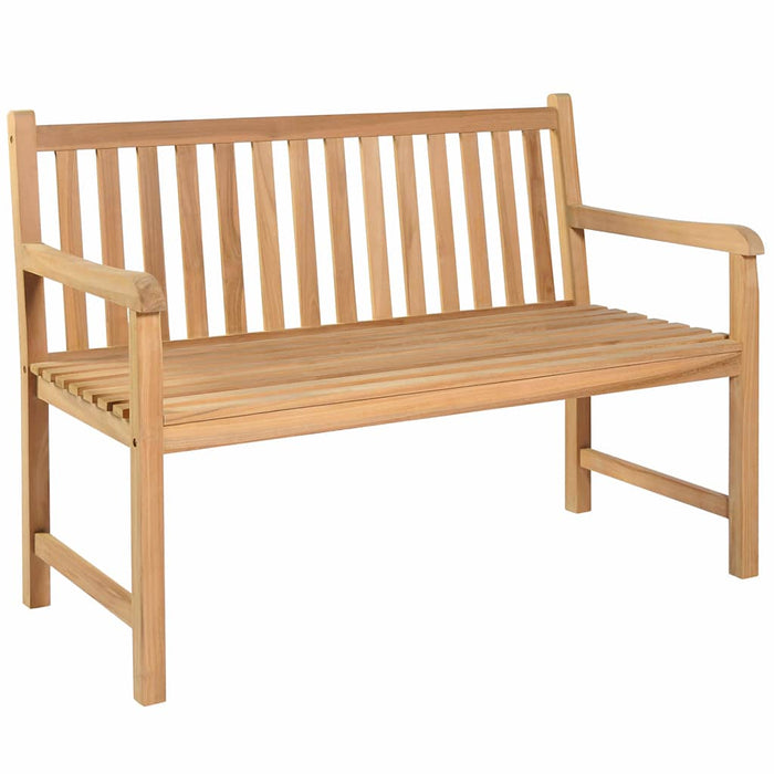 Bancă de grădină, pernă crem, 120 cm, lemn masiv tec WALTI