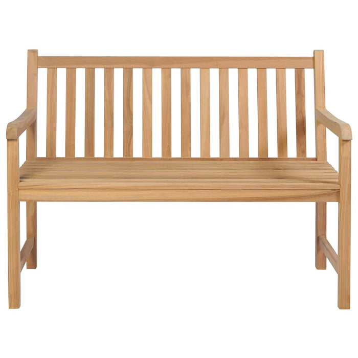 Bancă grădină cu pernă roșie, 120 cm, lemn masiv tec WALTI