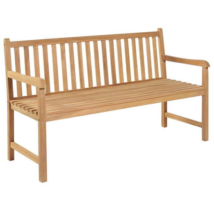 Bancă grădină cu pernă verde, 150 cm, lemn masiv tec WALTI