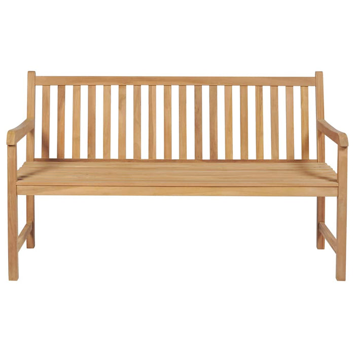 Bancă grădină cu pernă verde, 150 cm, lemn masiv tec WALTI