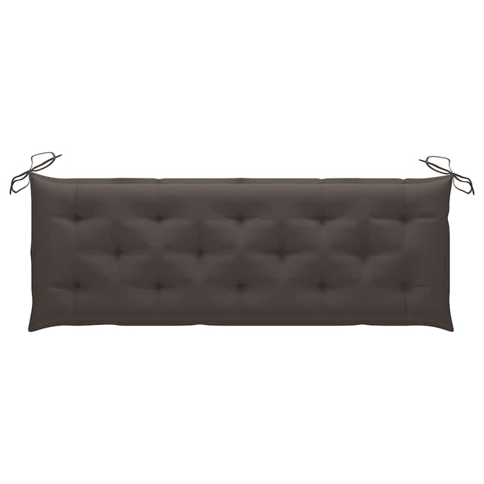 Bancă grădină cu pernă gri taupe, 150 cm, lemn masiv tec WALTI