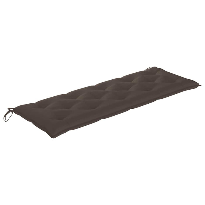 Bancă grădină cu pernă gri taupe, 150 cm, lemn masiv tec WALTI