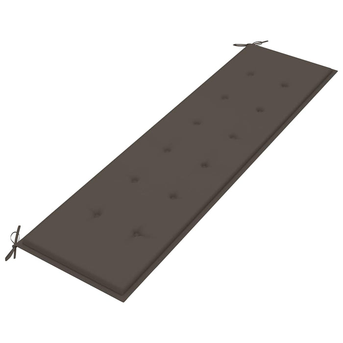 Bancă de grădină, pernă gri taupe, 175 cm, lemn masiv de tec WALTI