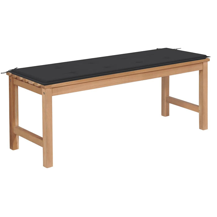 Bancă de grădină cu pernă antracit, 120 cm, lemn masiv tec WALTI