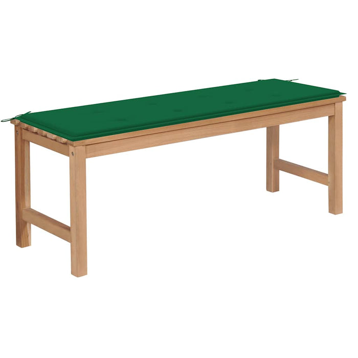 Bancă de grădină, pernă verde, 120 cm, lemn masiv tec WALTI