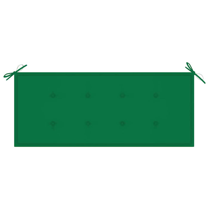 Bancă de grădină, pernă verde, 120 cm, lemn masiv tec WALTI
